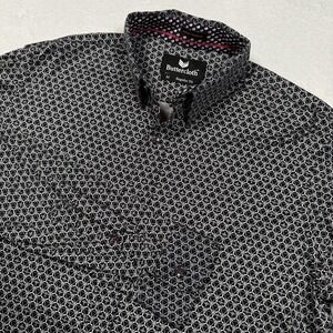 Buttercloth Men's Black and White Casual Button Down Shirt